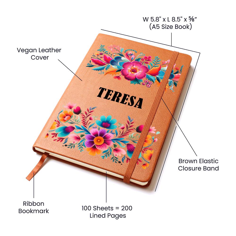 Teresa (Mexican Flowers 2) - Vegan Leather Journal