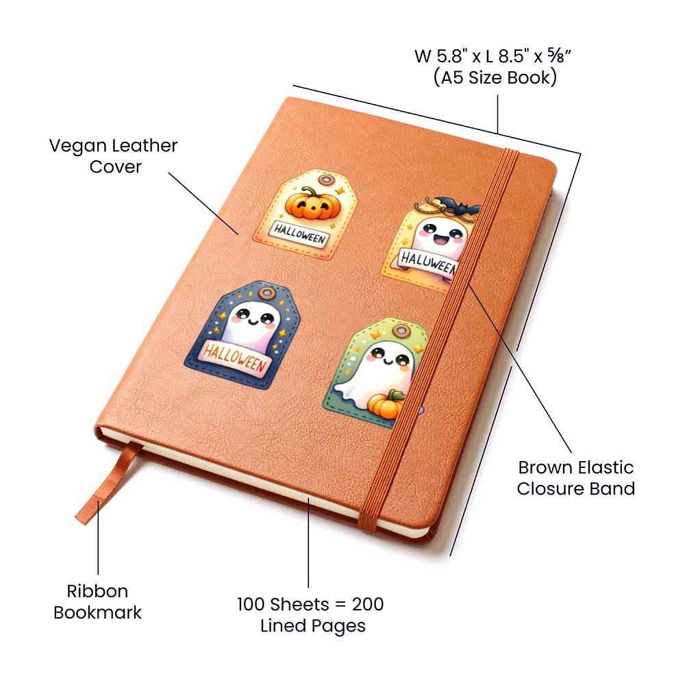 Cute Halloween Sticker 003 - Vegan Leather Journal