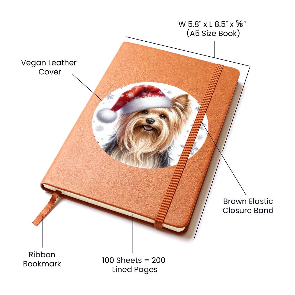 Christmas Dog - Silky Terrier - Vegan Leather Journal