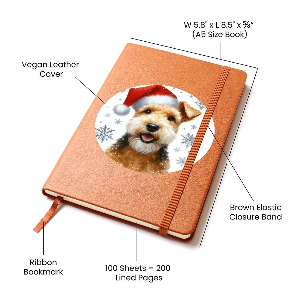Christmas Dog - Lakeland Terrier - Vegan Leather Journal