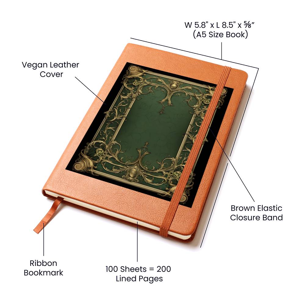 Ornate Gold Cover 072 - Vegan Leather Journal