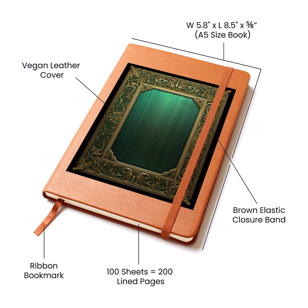 Ornate Gold Cover 090 - Vegan Leather Journal