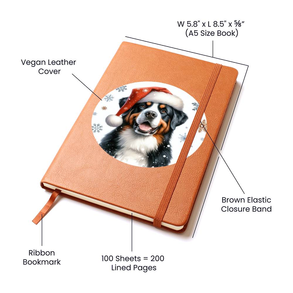 Christmas Dog - Greater Swiss Mountain  - Vegan Leather Journal