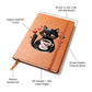 Valentine's Day Black Cat 075 - Vegan Leather Journal