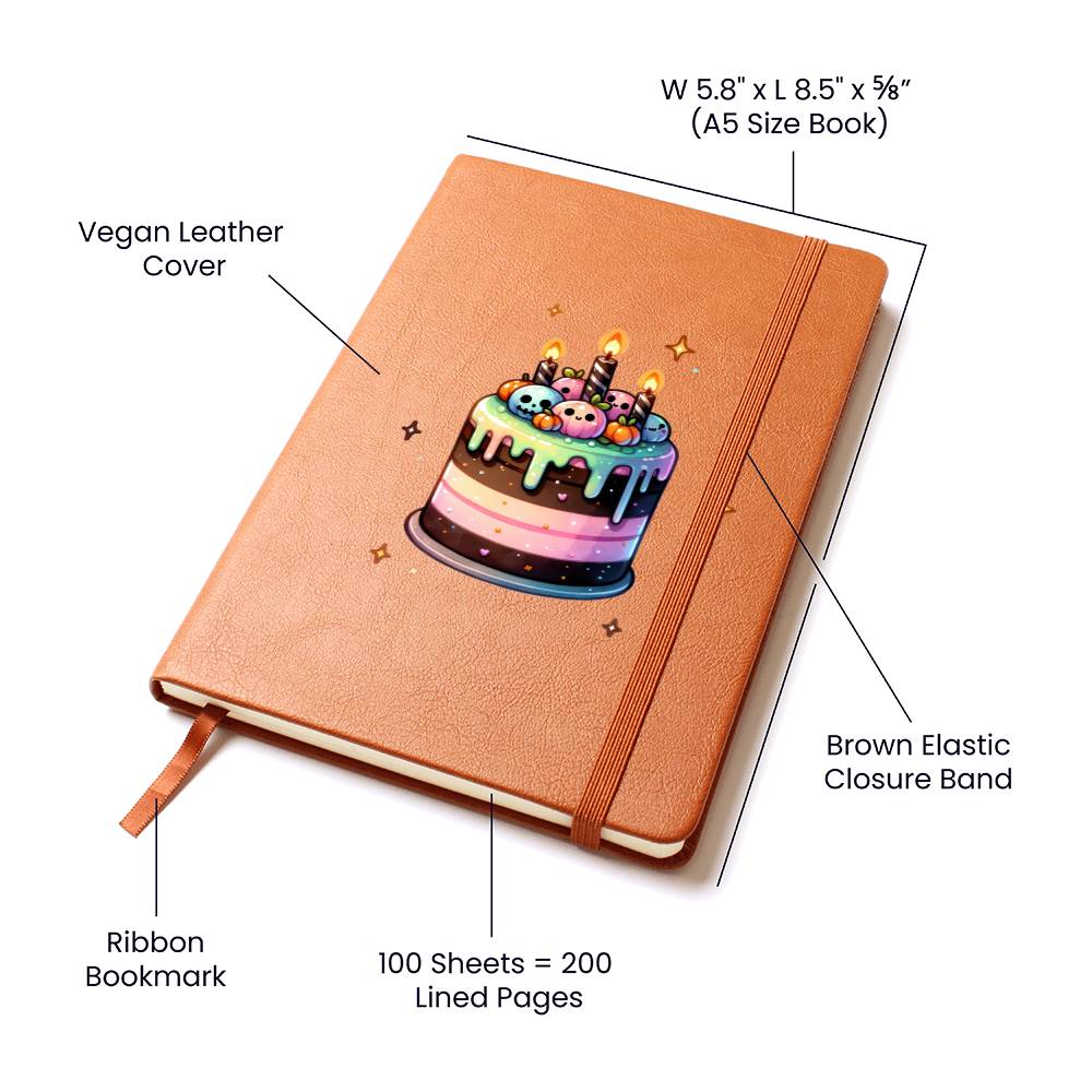 Cute Halloween Sticker 110 - Vegan Leather Journal