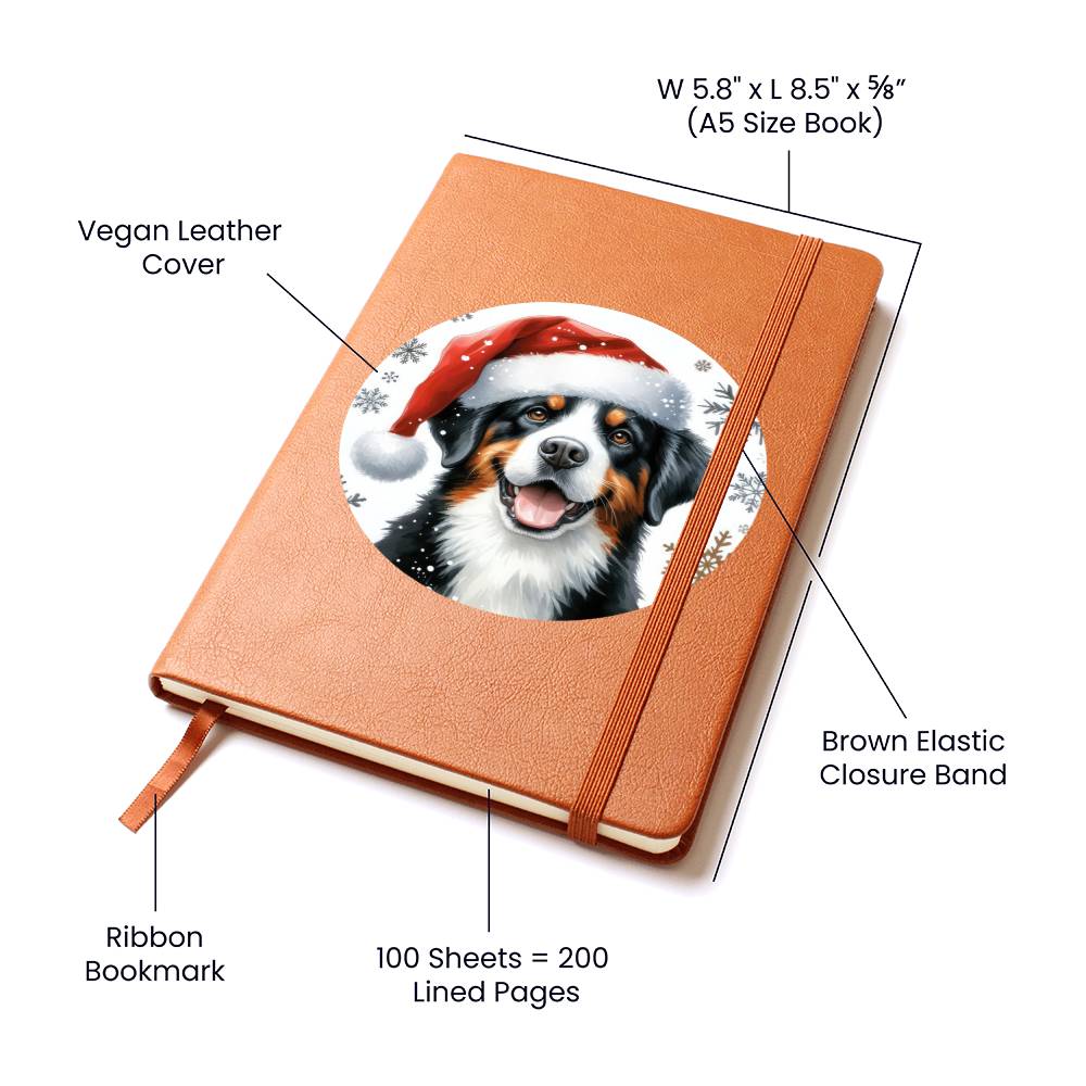 Christmas Dog - Entlebucher Mountain - Vegan Leather Journal