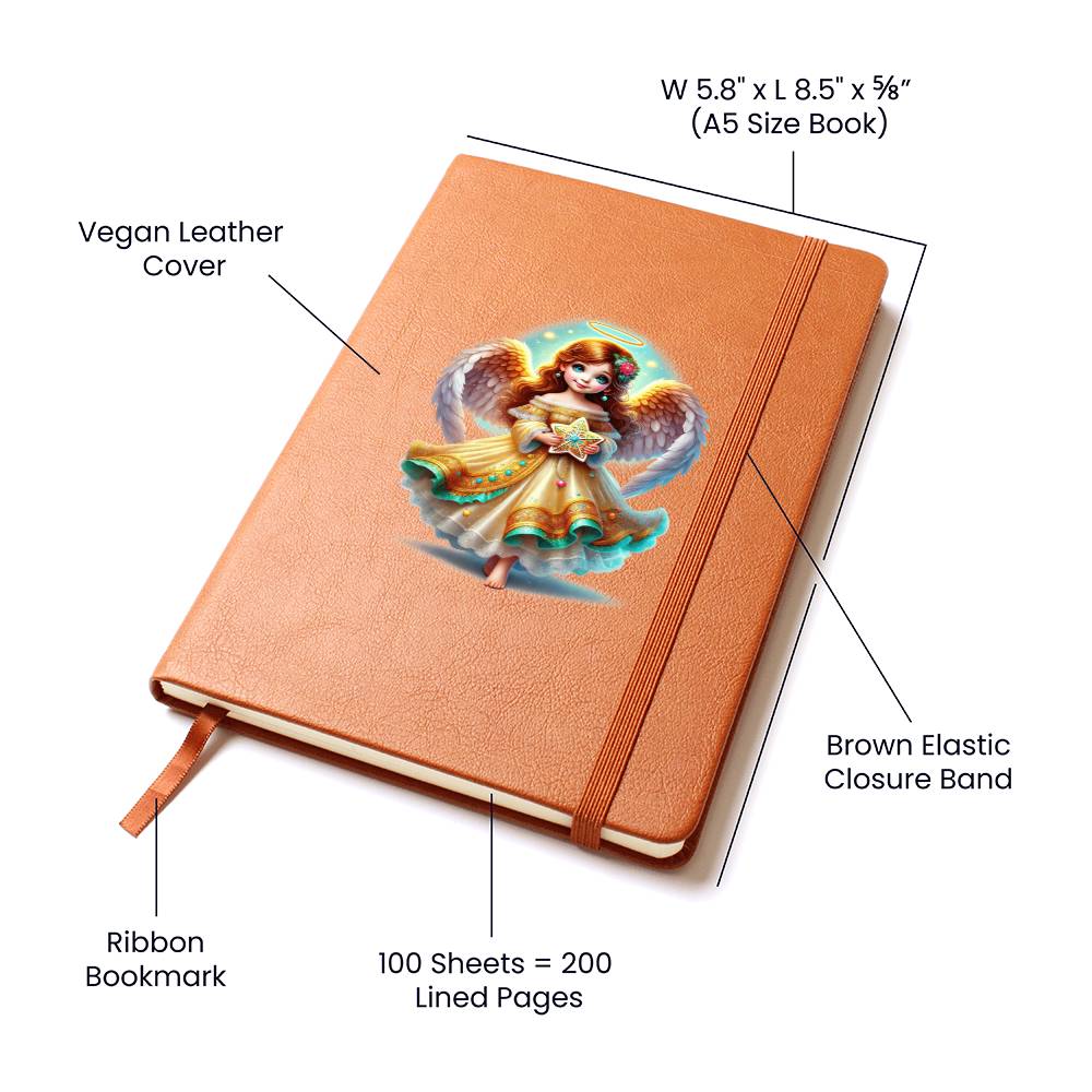 Cute Christmas Angel 007 - Vegan Leather Journal