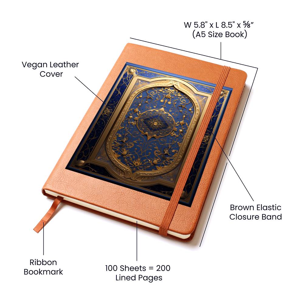 Ornate Gold Cover 021 - Vegan Leather Journal