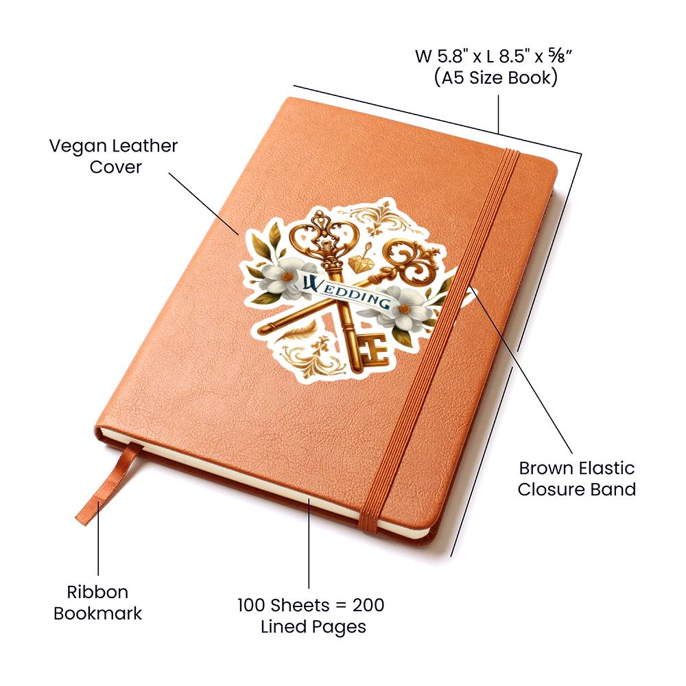 Luxury Wedding Decor Sticker 063 - Vegan Leather Journal