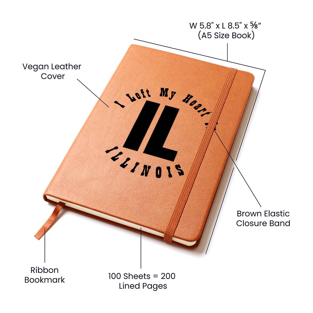 Heart In Illinois v01 - Vegan Leather Journal