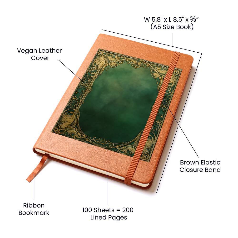 Ornate Gold Cover 038 - Vegan Leather Journal