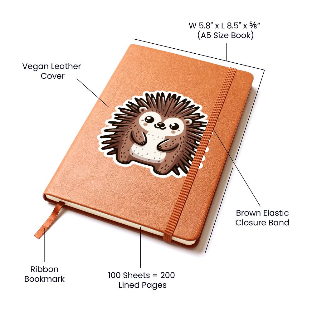 Cute Porcupine sticker 130 - Vegan Leather Journal