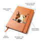 Bull Terrier Peeking - Vegan Leather Journal