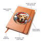Dog Stained Glass Christmas Design 003 - Vegan Leather Journal