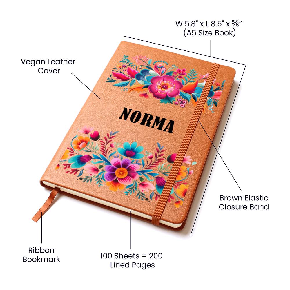 Norma (Mexican Flowers 2) - Vegan Leather Journal