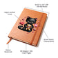 Valentine's Day Black Cat 079 - Vegan Leather Journal