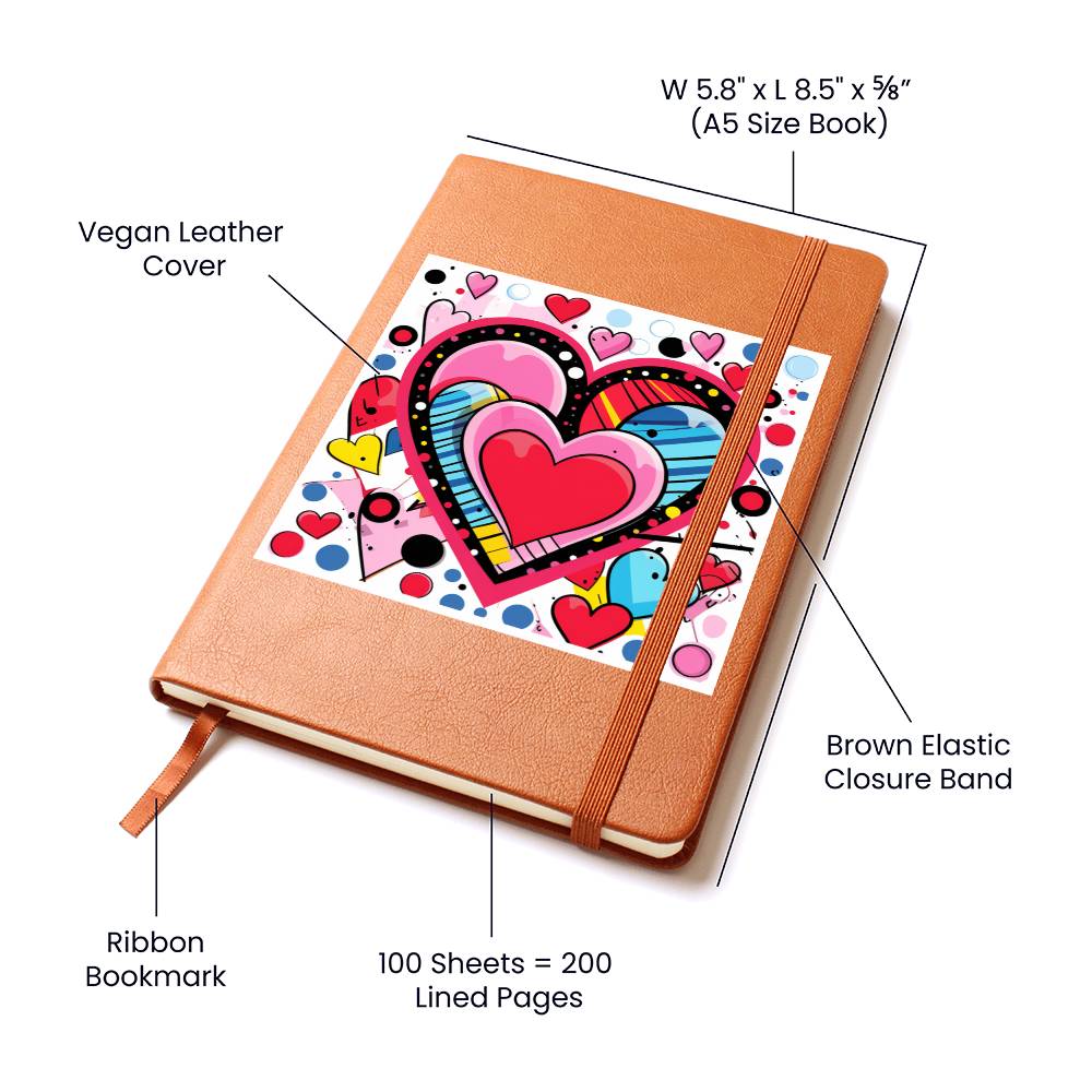 Valentine's Day Pop Art 23 - Vegan Leather Journal