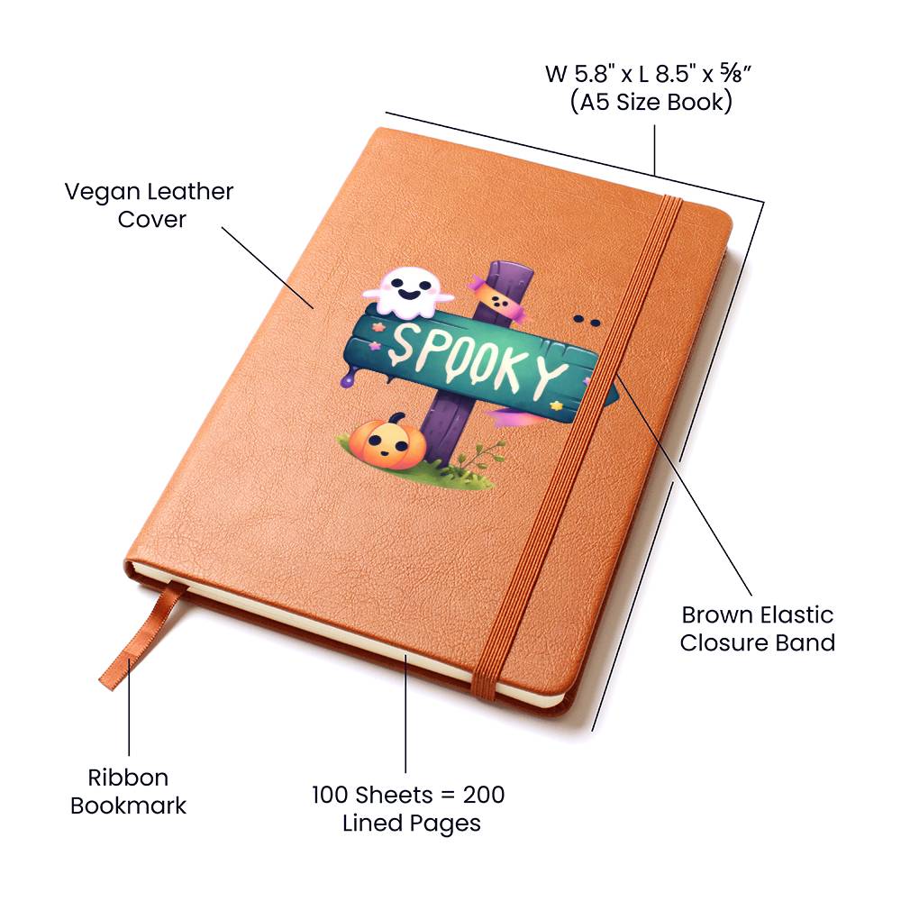 Cute Halloween Sticker 033 - Vegan Leather Journal