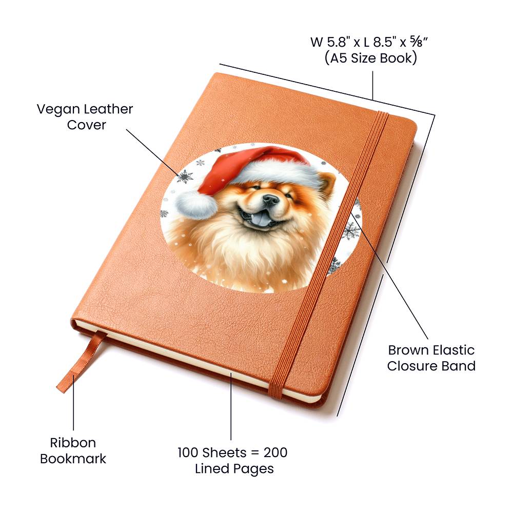 Christmas Dog - Chow Chow - Vegan Leather Journal