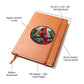 Christmas Red Cardinal Stained Glass Design 035 - Vegan Leather Journal