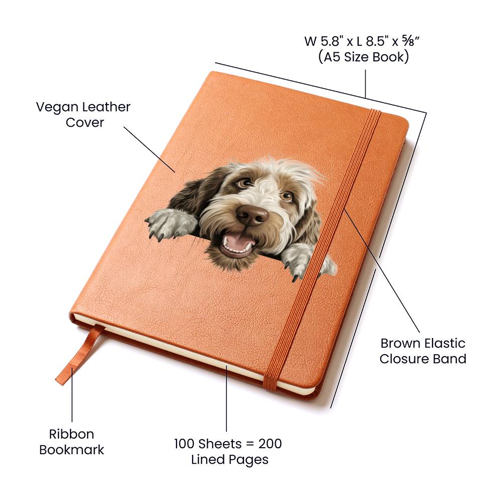 Spinone Italiano Peeking - Vegan Leather Journal