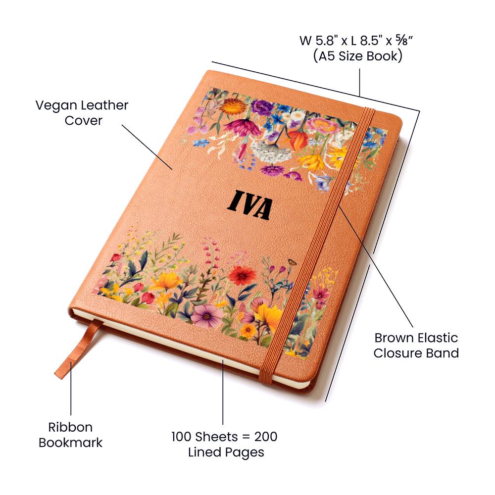 Iva (Botanical Blooms) - Vegan Leather Journal