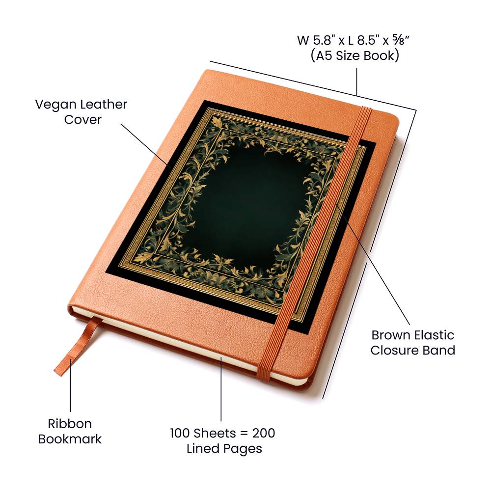 Ornate Gold Cover 119 - Vegan Leather Journal
