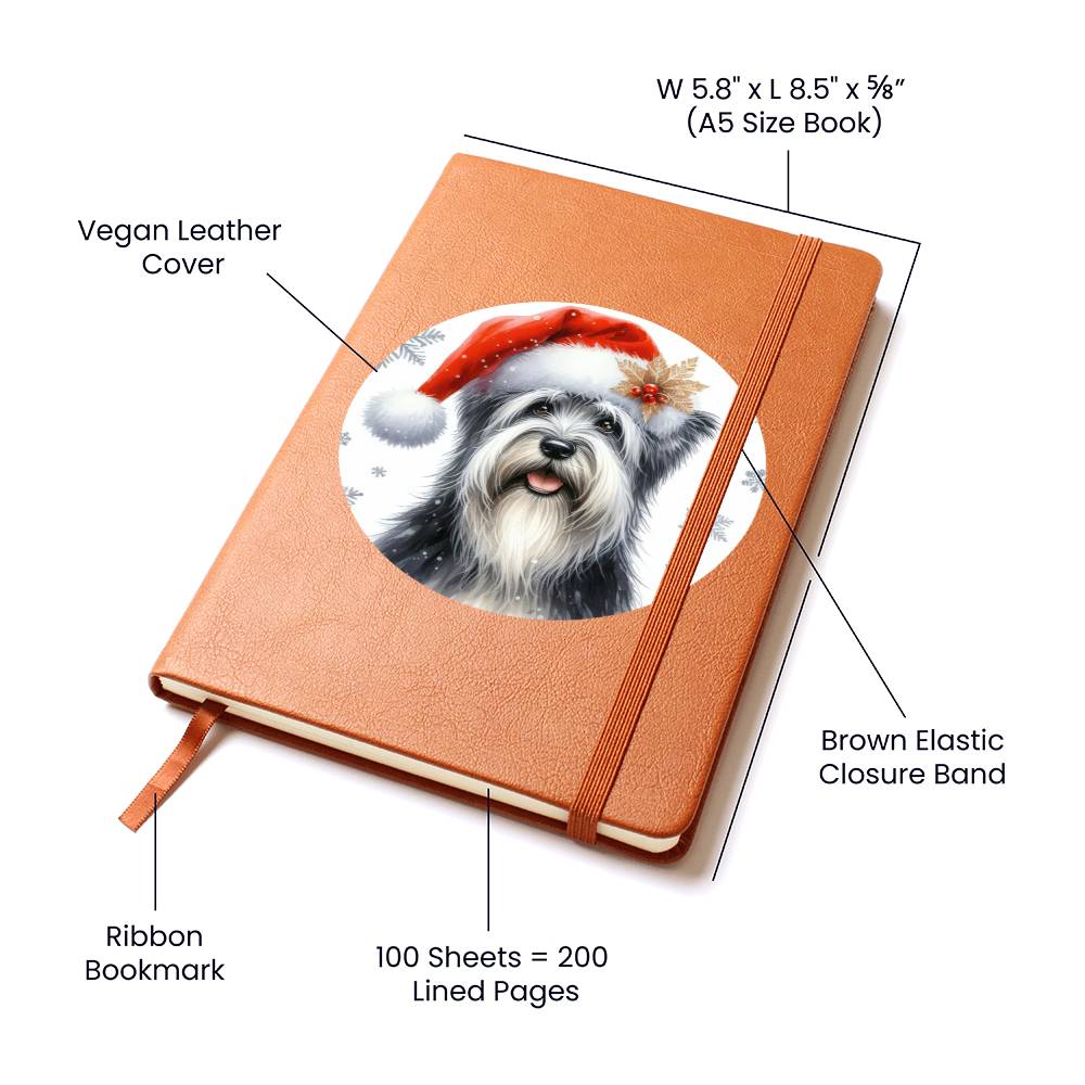 Christmas Dog - Sealyham Terrier - Vegan Leather Journal