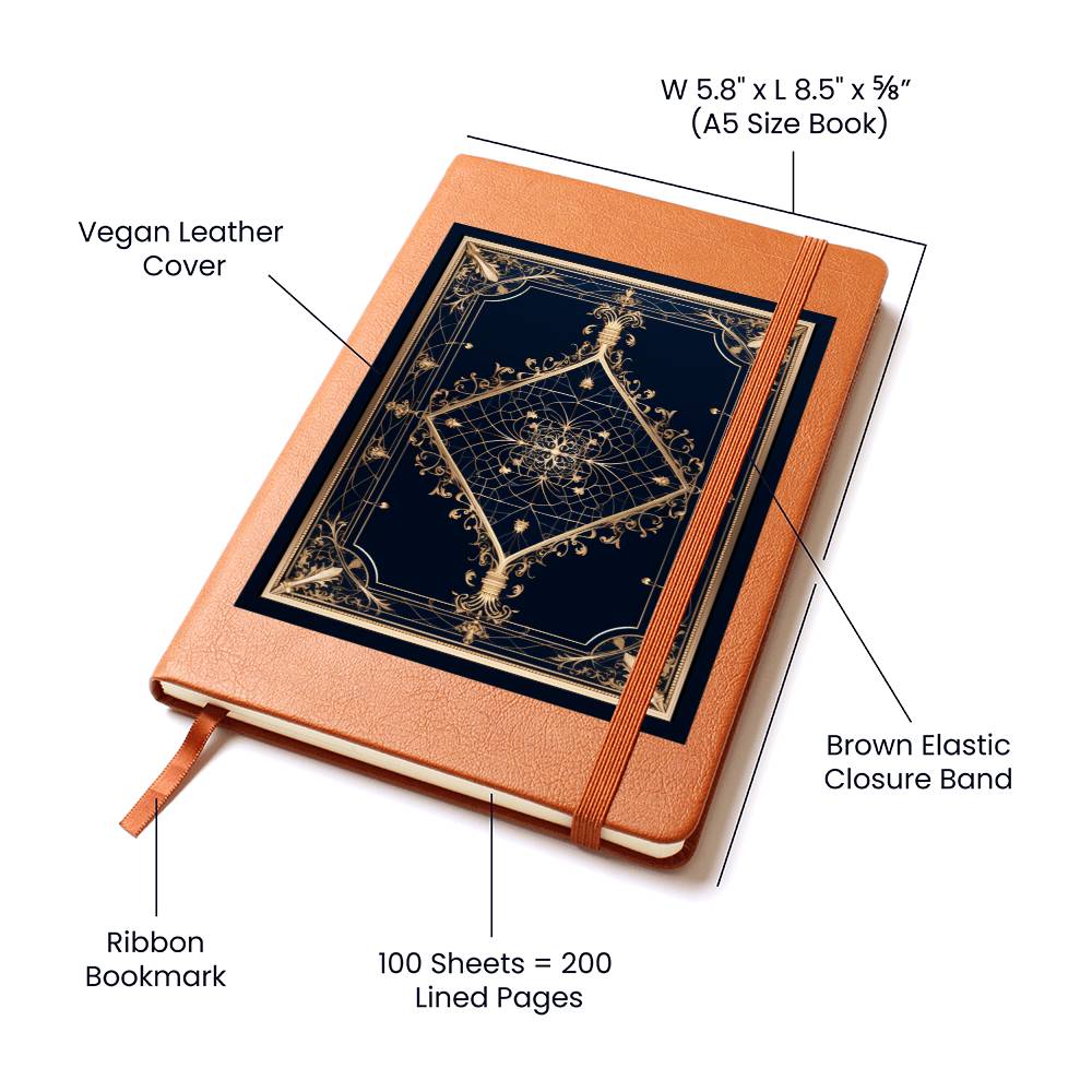 Ornate Gold Cover 099 - Vegan Leather Journal