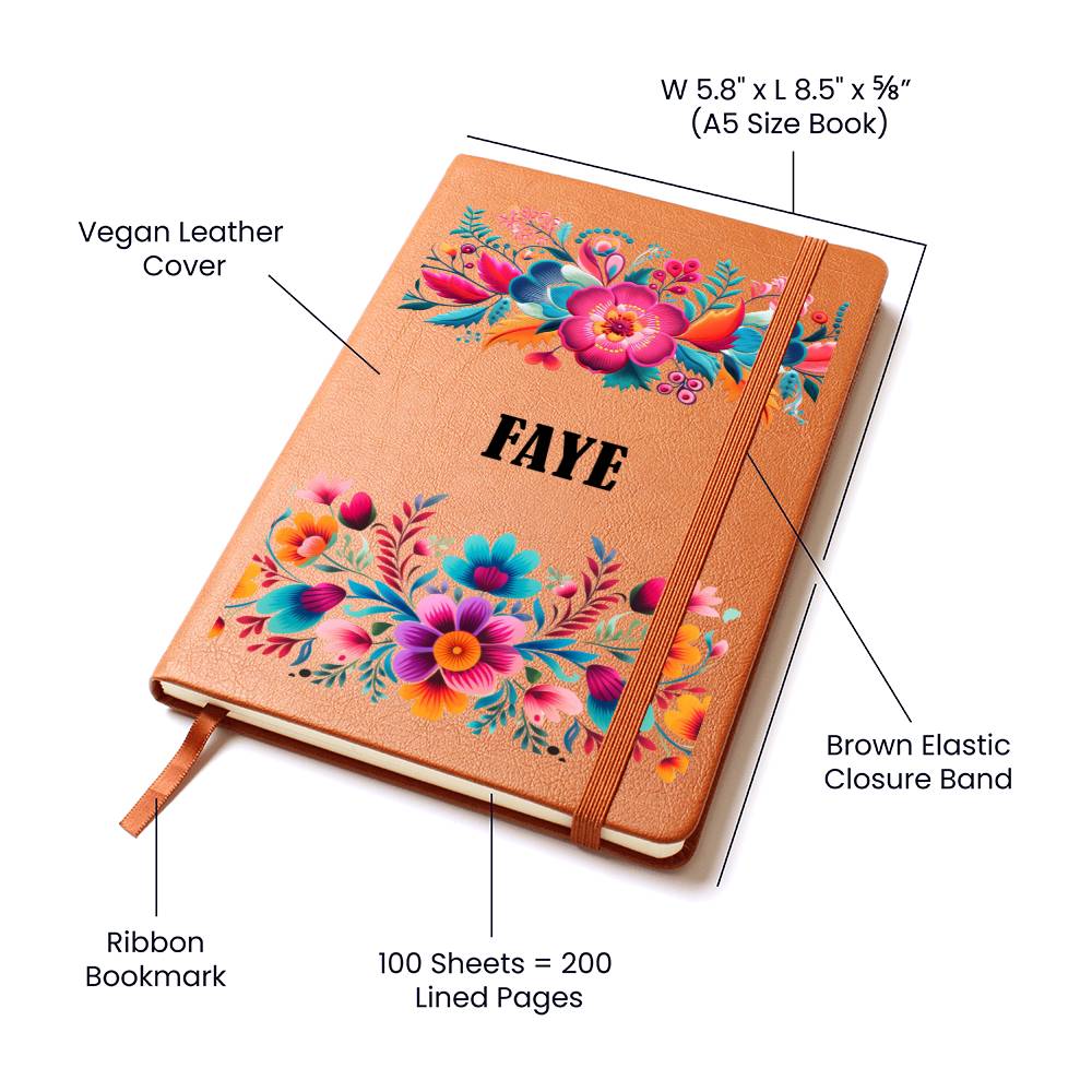 Faye (Mexican Flowers 2) - Vegan Leather Journal