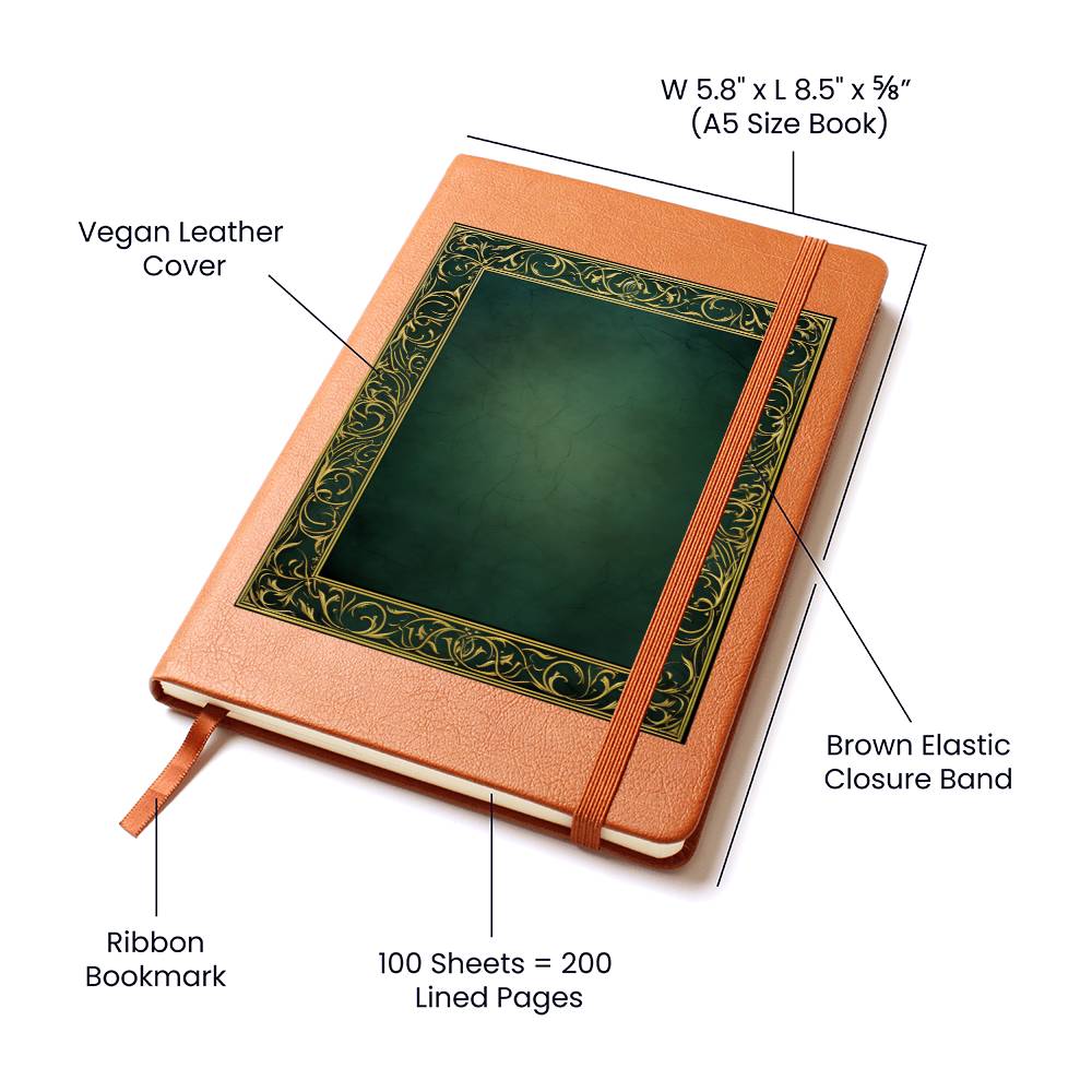 Ornate Gold Cover 122 - Vegan Leather Journal