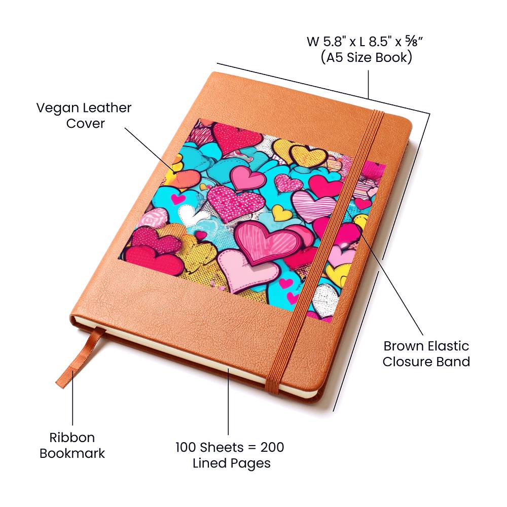 Valentine's Day Pop Art 09 - Vegan Leather Journal