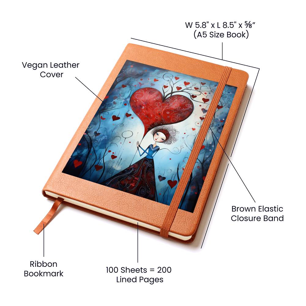 Valentine's Day Art 388 - Vegan Leather Journal
