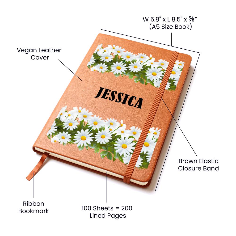 Jessica (Playful Daisies) - Vegan Leather Journal