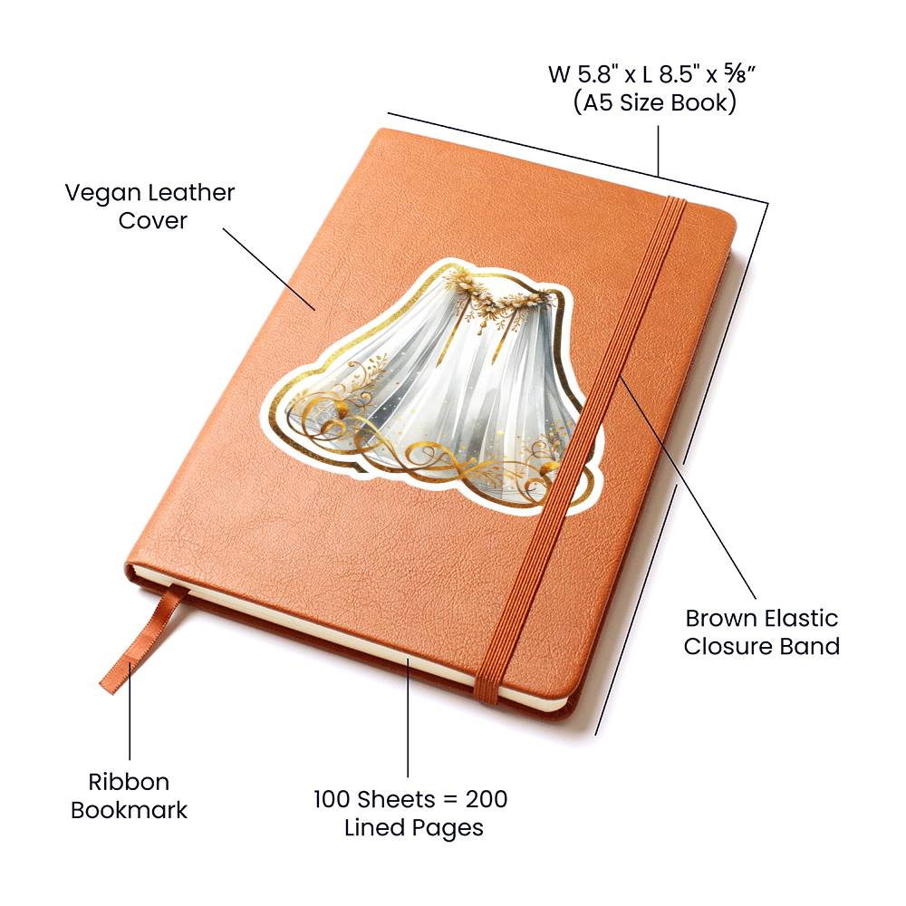 Luxury Wedding Decor Sticker 004 - Vegan Leather Journal