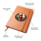 Christmas Red Cardinal Stained Glass Design 022 - Vegan Leather Journal