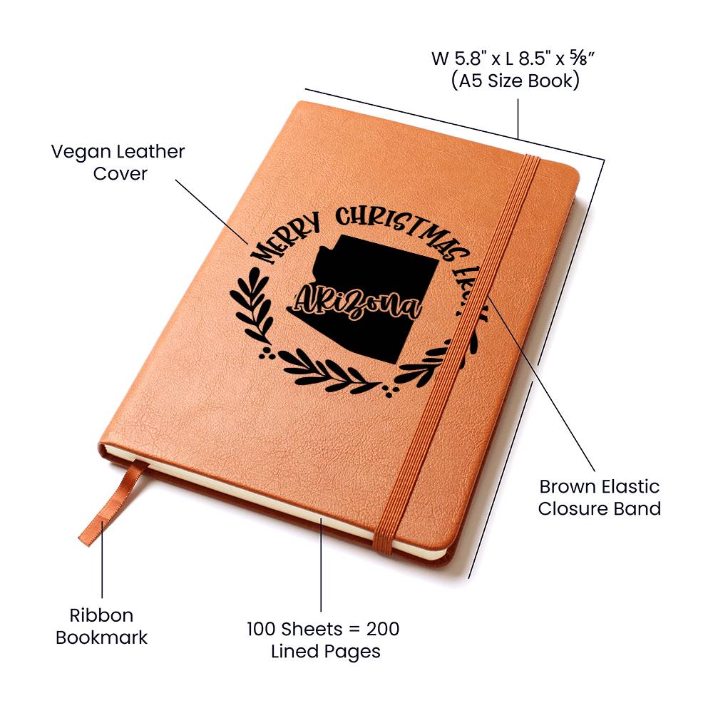 Merry Christmas From Arizona - Vegan Leather Journal