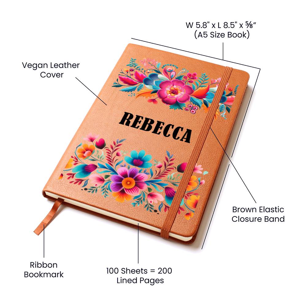 Rebecca (Mexican Flowers 2) - Vegan Leather Journal