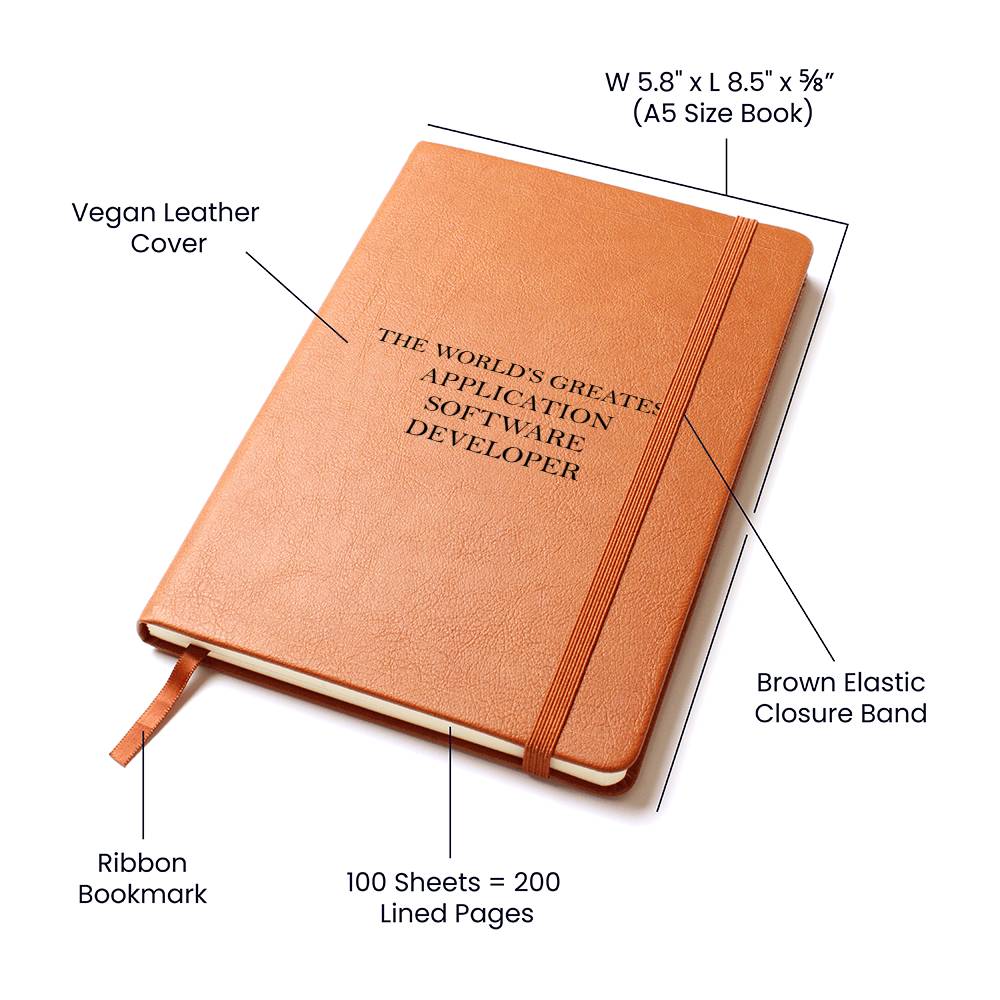 World's Greatest Application Software Developer - Vegan Leather Journal