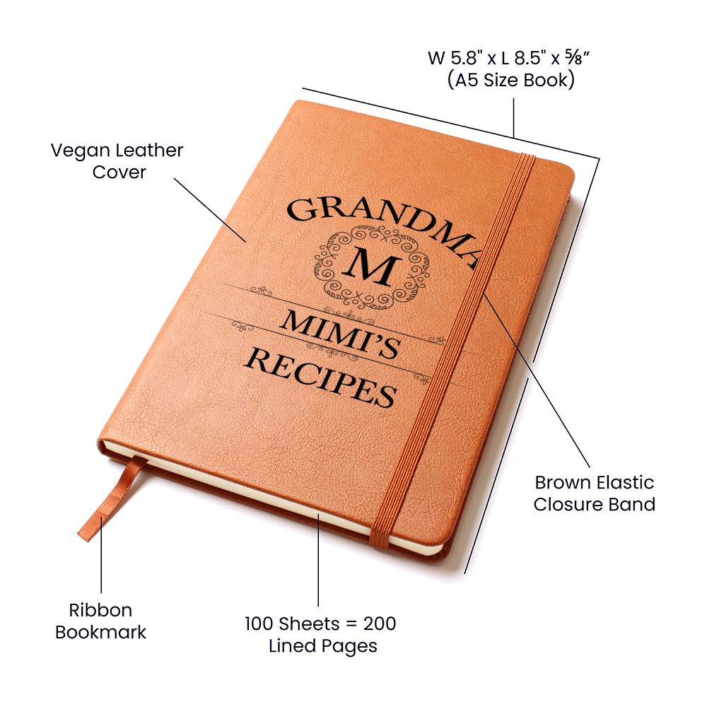 Grandma Mimi's Recipes - Vegan Leather Journal