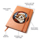 Dog Stained Glass Christmas Design 034 - Vegan Leather Journal