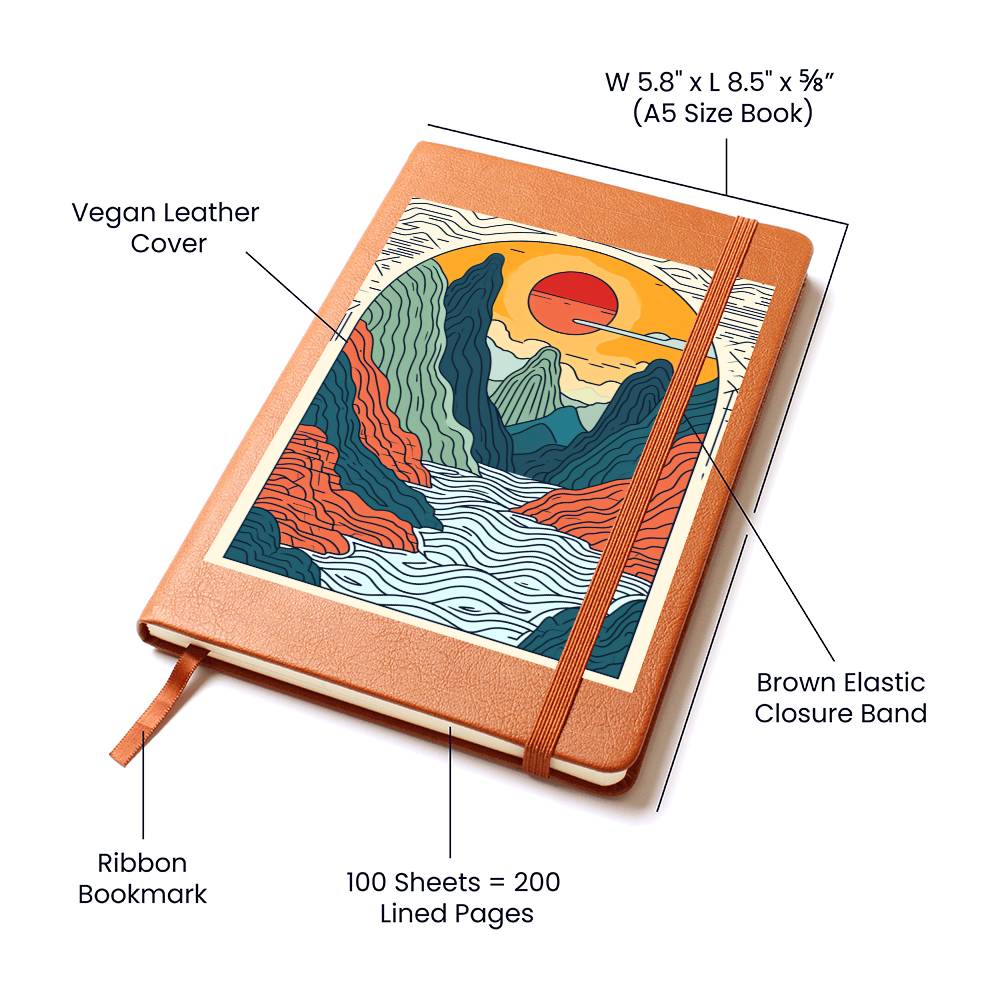 Minimalist BOHO Art 011 - Vegan Leather Journal