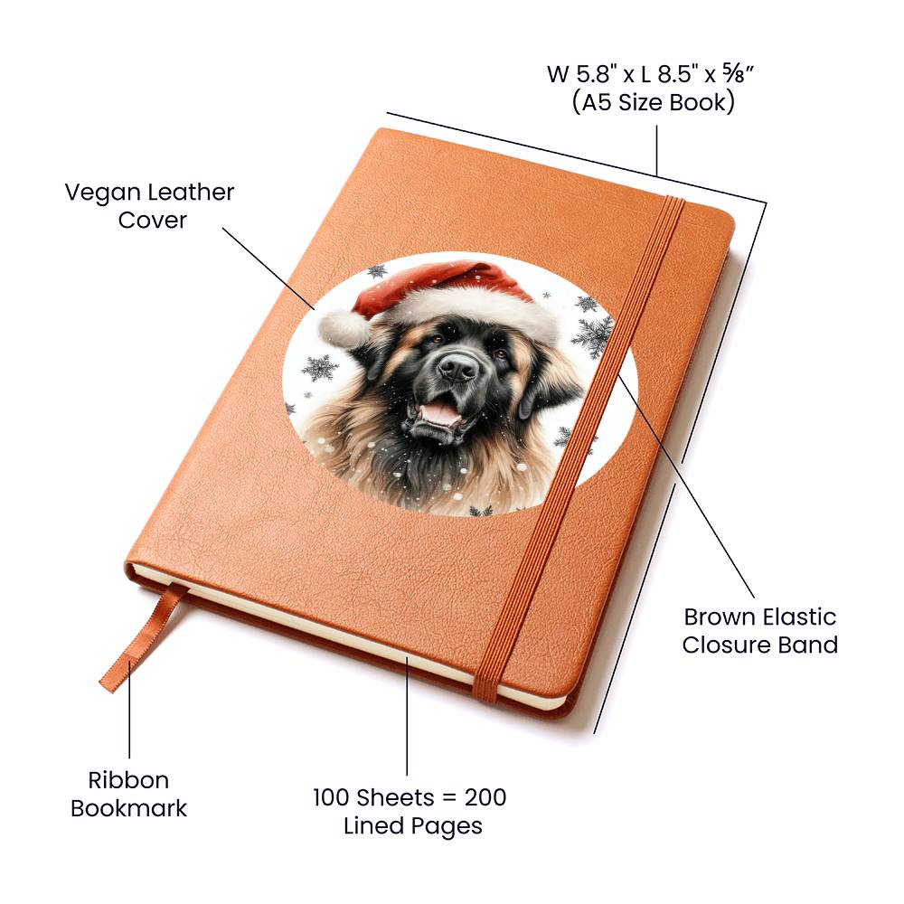 Christmas Dog - Leonberger - Vegan Leather Journal