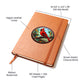 Christmas Red Cardinal Stained Glass Design 028 - Vegan Leather Journal