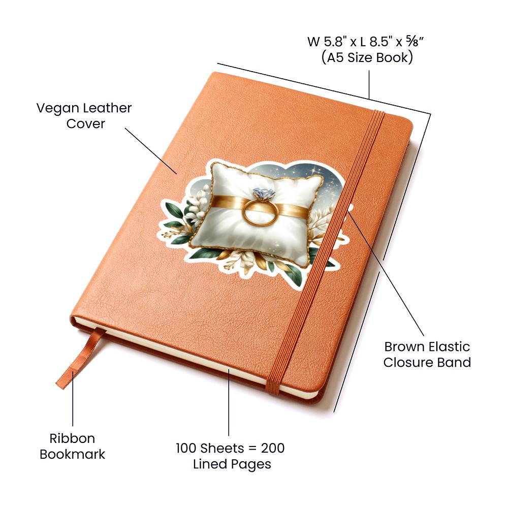Luxury Wedding Decor Sticker 010 - Vegan Leather Journal