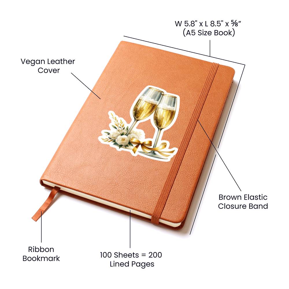 Luxury Wedding Decor Sticker 001 - Vegan Leather Journal