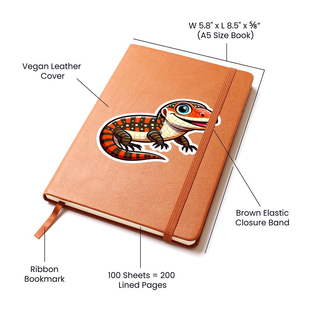 Cute Monitor lizard sticker 94 - Vegan Leather Journal