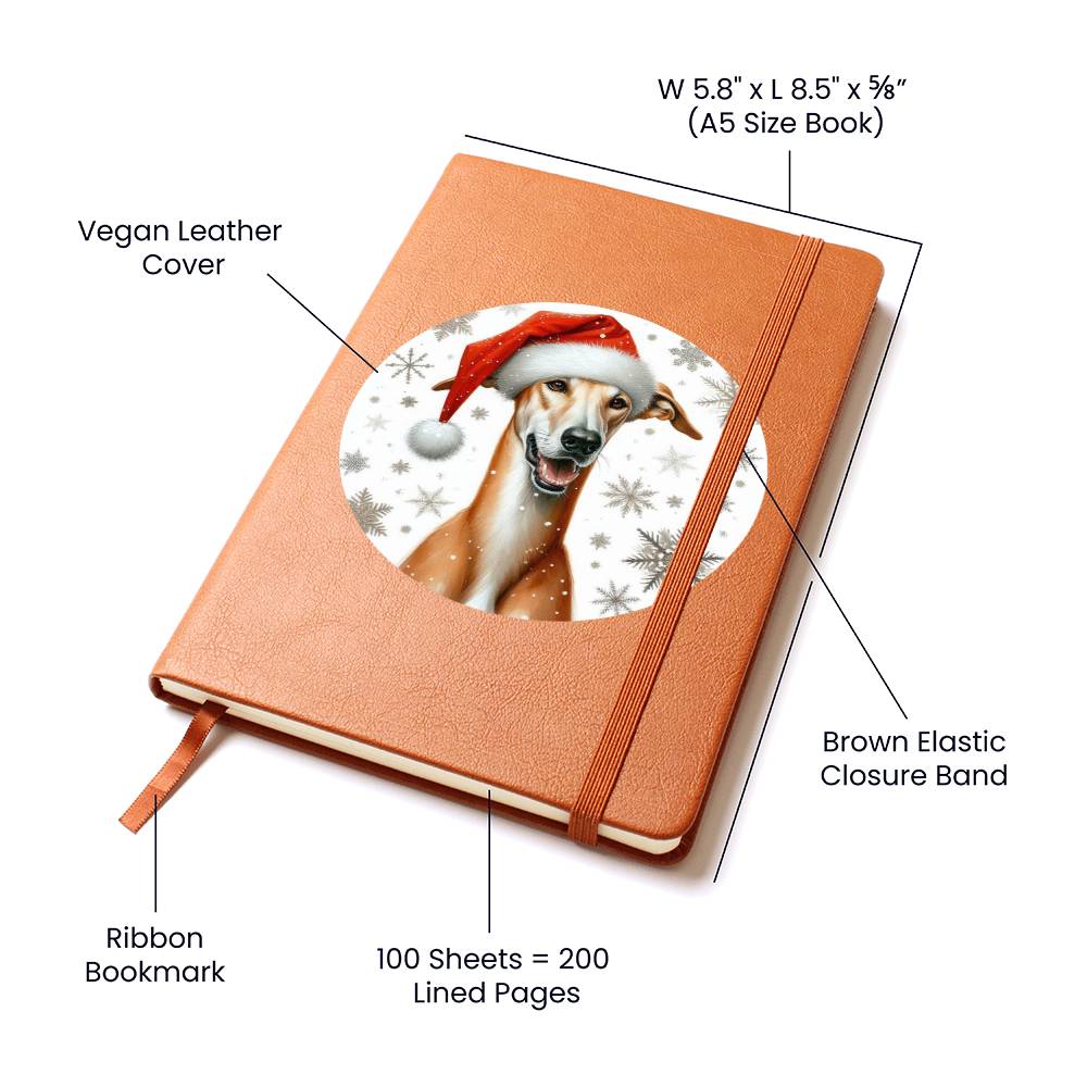 Christmas Dog - Azawakh - Vegan Leather Journal