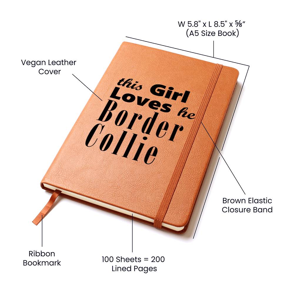 Border Collie - Vegan Leather Journal