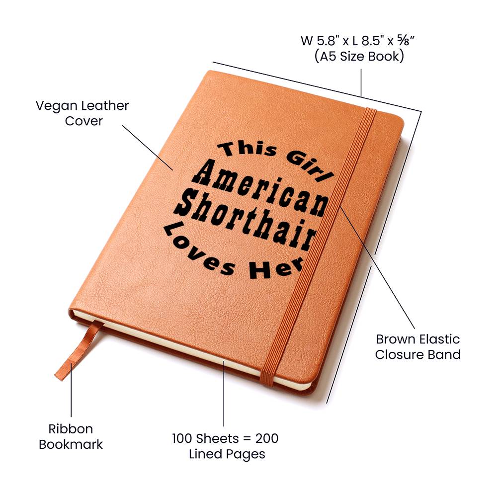 American Shorthair v2 - Vegan Leather Journal